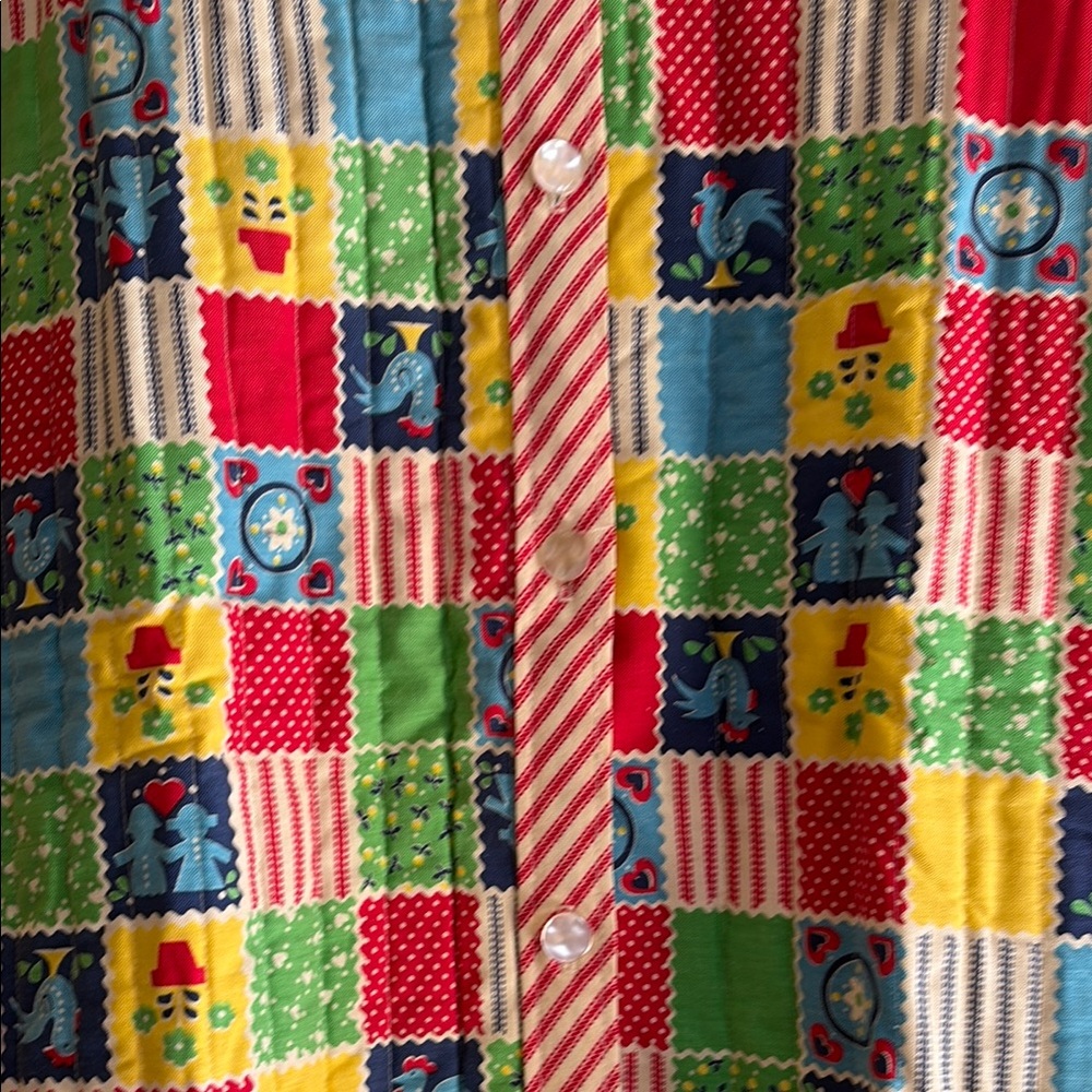 Colorful Patchwork Long Coat - Picture 2 of 7